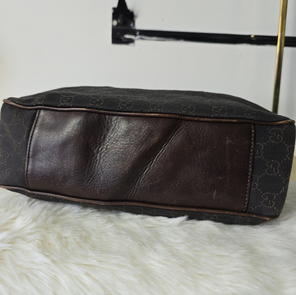 Gucci Hobo Leather/ Canvas  Handbag - Picture 4 of 14